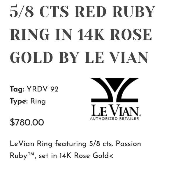 Levian ring - Ruby 14k rose gold - Picture 2 of 9